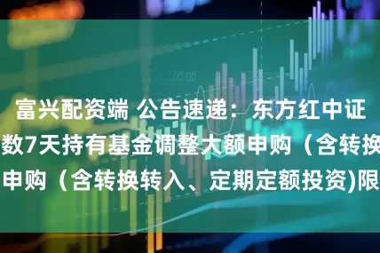 富兴配资端 公告速递：东方红中证同业存单AAA指数7天持有基金调整大额申购（含转换转入、定期定额投资)限制金额
